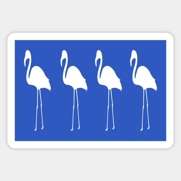 Flamingos in White Silhouette With Customizable Background Color Magnet by ALBOYZ